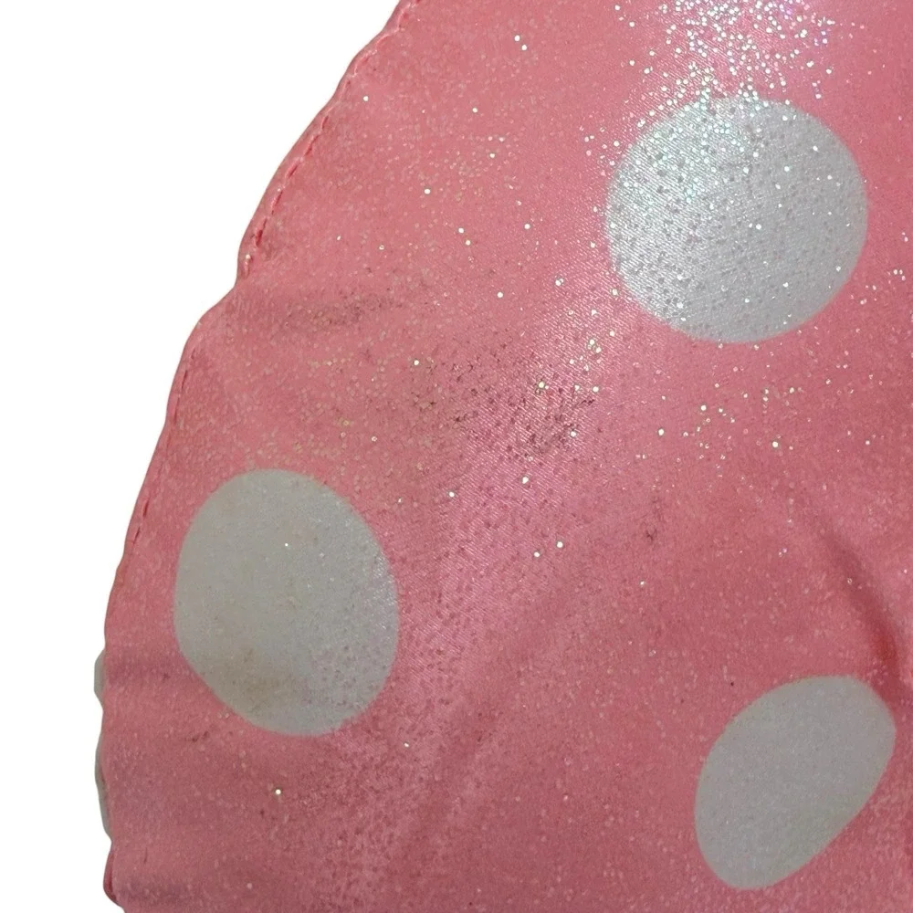 Disney Parks Minnie Mouse Glittery Super Pink & Silver Polka Dots Bow Headband